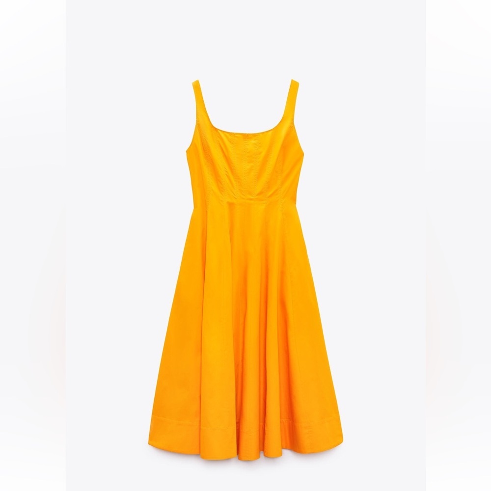 Zara Orange Midi Dress